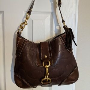 Vintage Dark Brown Leather Coach Purse